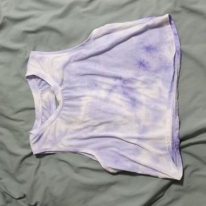 Purple and white tie-dye Crop top